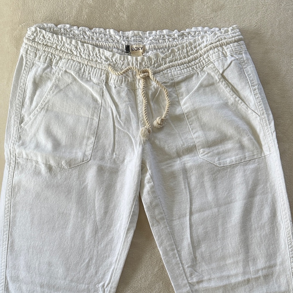 Roxy White Drawstring Pants - image 1